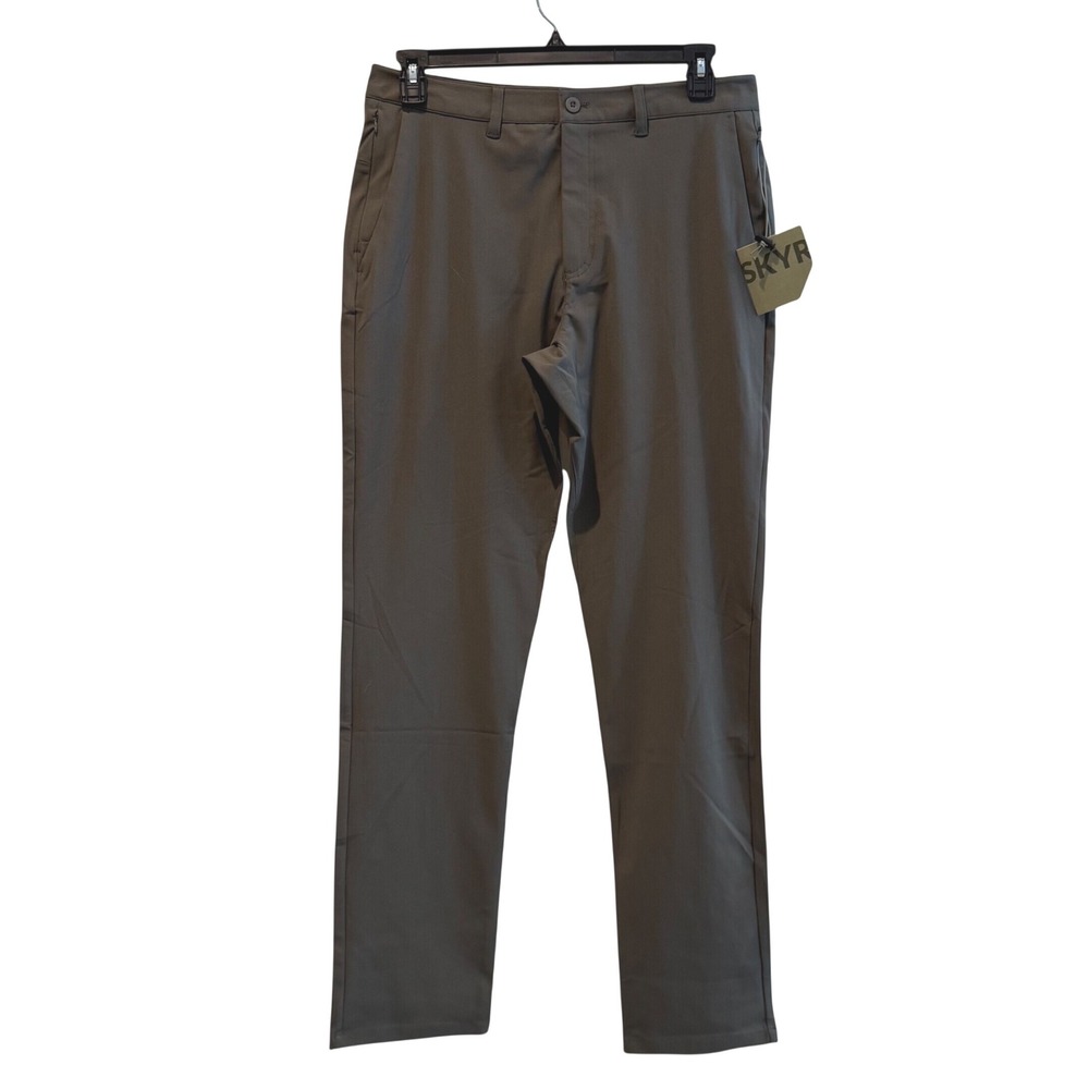 SKYR‎ Tricot Dynasty Slim Fit Pant Green New Zipper Pockets Mens 33x32